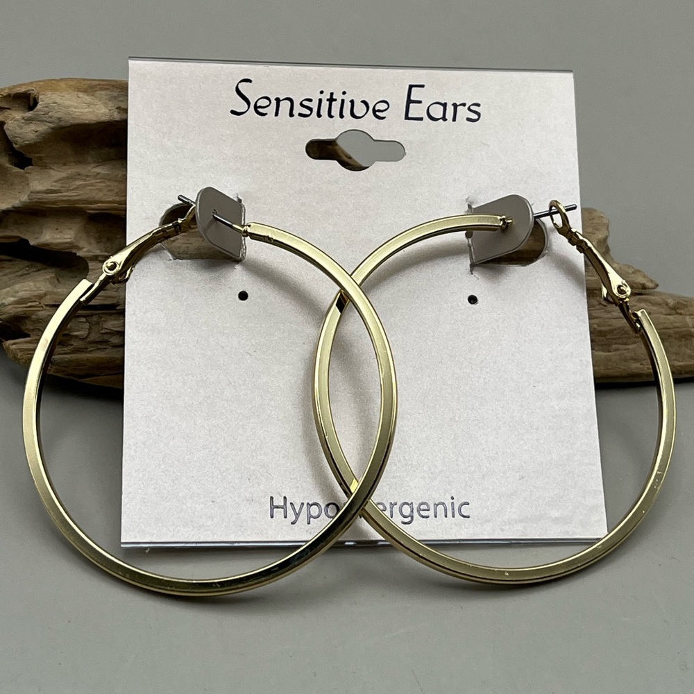 Gold Tone Hoop Earrings for Sensitive Ears -Everyday Chic